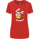Christmas Bee Merry Funny Novelty Womens Wider Cut T-Shirt Red
