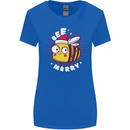 Christmas Bee Merry Funny Novelty Womens Wider Cut T-Shirt Royal Blue