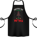 Christmas Better With Wine Funny Alcohol Cotton Apron 100% Organic Black