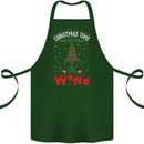 Christmas Better With Wine Funny Alcohol Cotton Apron 100% Organic Forest Green