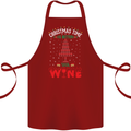 Christmas Better With Wine Funny Alcohol Cotton Apron 100% Organic Maroon