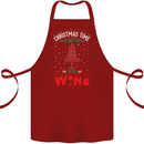 Christmas Better With Wine Funny Alcohol Cotton Apron 100% Organic Maroon