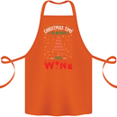 Christmas Better With Wine Funny Alcohol Cotton Apron 100% Organic Orange