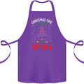 Christmas Better With Wine Funny Alcohol Cotton Apron 100% Organic Purple