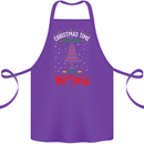 Christmas Better With Wine Funny Alcohol Cotton Apron 100% Organic Purple