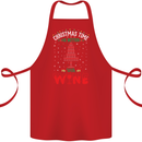 Christmas Better With Wine Funny Alcohol Cotton Apron 100% Organic Red