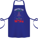 Christmas Better With Wine Funny Alcohol Cotton Apron 100% Organic Royal Blue