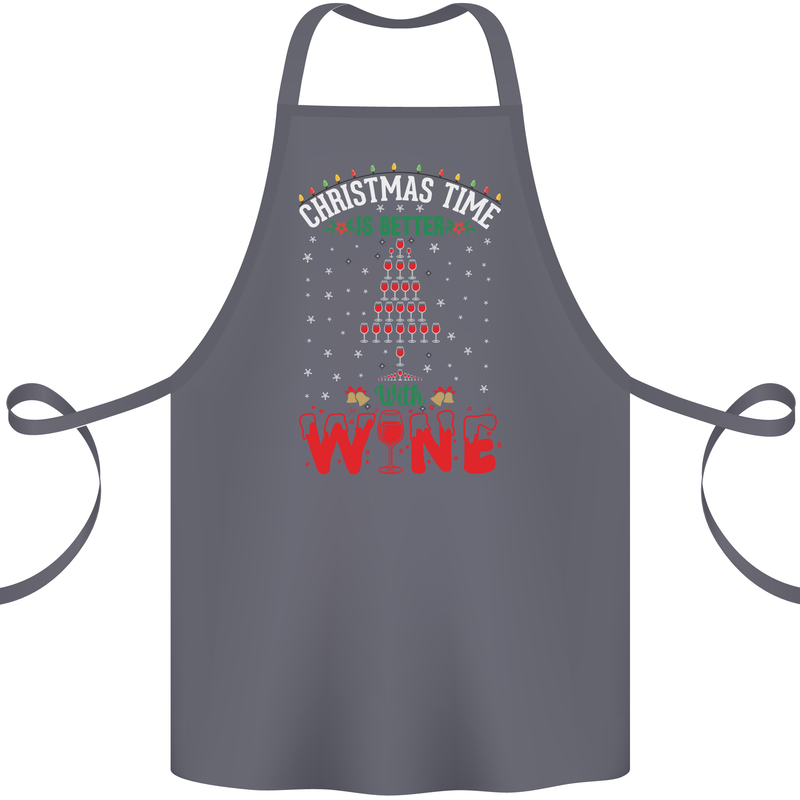 Christmas Better With Wine Funny Alcohol Cotton Apron 100% Organic Steel