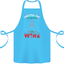 Christmas Better With Wine Funny Alcohol Cotton Apron 100% Organic Turquoise