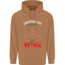 Christmas Better With Wine Funny Alcohol Mens 80% Cotton Hoodie Caramel Latte