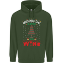 Christmas Better With Wine Funny Alcohol Mens 80% Cotton Hoodie Forest Green