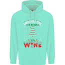 Christmas Better With Wine Funny Alcohol Mens 80% Cotton Hoodie Peppermint