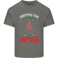 Christmas Better With Wine Funny Alcohol Mens Cotton T-Shirt Tee Top Charcoal
