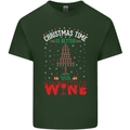 Christmas Better With Wine Funny Alcohol Mens Cotton T-Shirt Tee Top Forest Green
