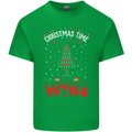 Christmas Better With Wine Funny Alcohol Mens Cotton T-Shirt Tee Top Irish Green
