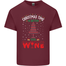 Christmas Better With Wine Funny Alcohol Mens Cotton T-Shirt Tee Top Maroon