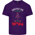 Christmas Better With Wine Funny Alcohol Mens Cotton T-Shirt Tee Top Purple