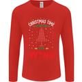 Christmas Better With Wine Funny Alcohol Mens Long Sleeve T-Shirt Red