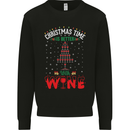 Christmas Better With Wine Funny Alcohol Mens Sweatshirt Jumper Black