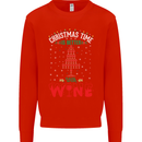 Christmas Better With Wine Funny Alcohol Mens Sweatshirt Jumper Bright Red