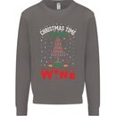 Christmas Better With Wine Funny Alcohol Mens Sweatshirt Jumper Charcoal