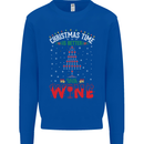 Christmas Better With Wine Funny Alcohol Mens Sweatshirt Jumper Royal Blue