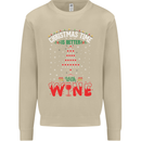 Christmas Better With Wine Funny Alcohol Mens Sweatshirt Jumper Sand