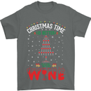 Christmas Better With Wine Funny Alcohol Mens T-Shirt Cotton Gildan Charcoal