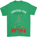 Christmas Better With Wine Funny Alcohol Mens T-Shirt Cotton Gildan Irish Green