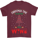 Christmas Better With Wine Funny Alcohol Mens T-Shirt Cotton Gildan Maroon