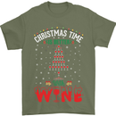 Christmas Better With Wine Funny Alcohol Mens T-Shirt Cotton Gildan Military Green