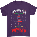 Christmas Better With Wine Funny Alcohol Mens T-Shirt Cotton Gildan Purple