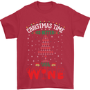 Christmas Better With Wine Funny Alcohol Mens T-Shirt Cotton Gildan Red