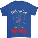 Christmas Better With Wine Funny Alcohol Mens T-Shirt Cotton Gildan Royal Blue