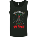 Christmas Better With Wine Funny Alcohol Mens Vest Tank Top Black