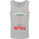 Christmas Better With Wine Funny Alcohol Mens Vest Tank Top Sports Grey