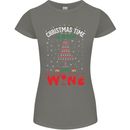 Christmas Better With Wine Funny Alcohol Womens Petite Cut T-Shirt Charcoal