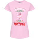 Christmas Better With Wine Funny Alcohol Womens Petite Cut T-Shirt Light Pink