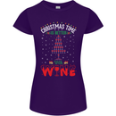 Christmas Better With Wine Funny Alcohol Womens Petite Cut T-Shirt Purple