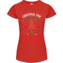 Christmas Better With Wine Funny Alcohol Womens Petite Cut T-Shirt Red