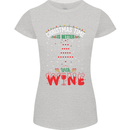 Christmas Better With Wine Funny Alcohol Womens Petite Cut T-Shirt Sports Grey