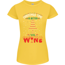 Christmas Better With Wine Funny Alcohol Womens Petite Cut T-Shirt Yellow