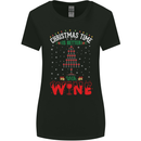 Christmas Better With Wine Funny Alcohol Womens Wider Cut T-Shirt Black