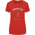 Christmas Better With Wine Funny Alcohol Womens Wider Cut T-Shirt Red