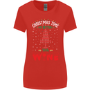Christmas Better With Wine Funny Alcohol Womens Wider Cut T-Shirt Red