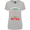 Christmas Better With Wine Funny Alcohol Womens Wider Cut T-Shirt Sports Grey