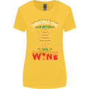 Christmas Better With Wine Funny Alcohol Womens Wider Cut T-Shirt Yellow