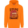 Christmas Cat Is This Jolly Enough Funny Childrens Kids Hoodie Orange