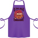 Christmas Cat Is This Jolly Enough Funny Cotton Apron 100% Organic Purple
