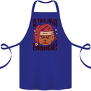 Christmas Cat Is This Jolly Enough Funny Cotton Apron 100% Organic Royal Blue